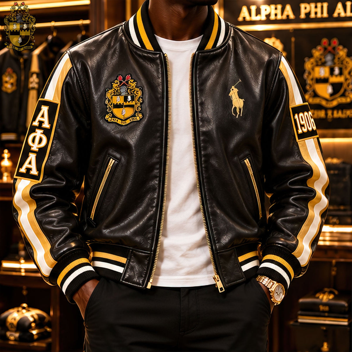 PREMIUM LEATHER BOMBER JACKET HANNN TND APA 29102615