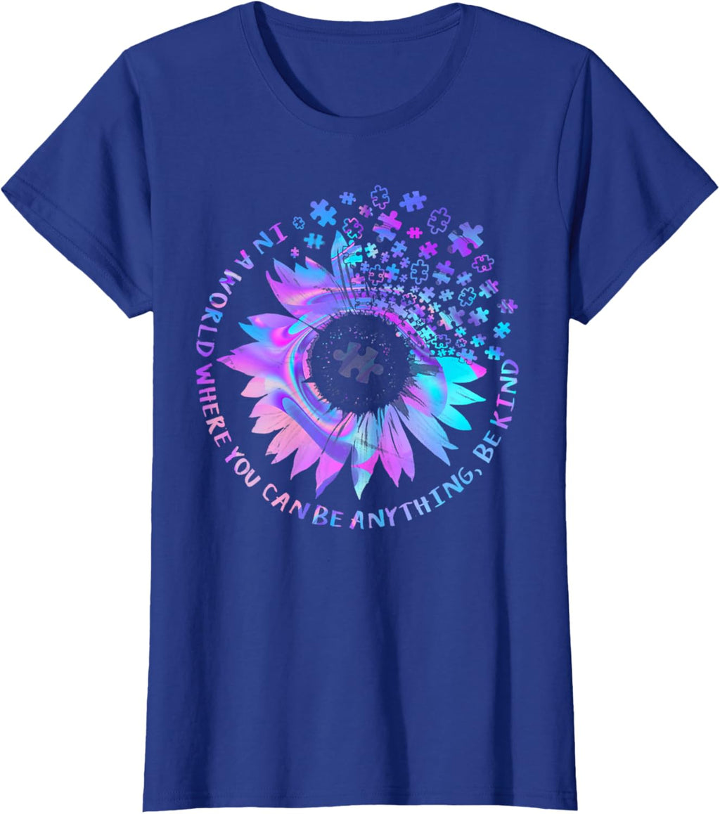 Be Kind Autism Awareness Kindness Sunflower Tie Dye Puzzle