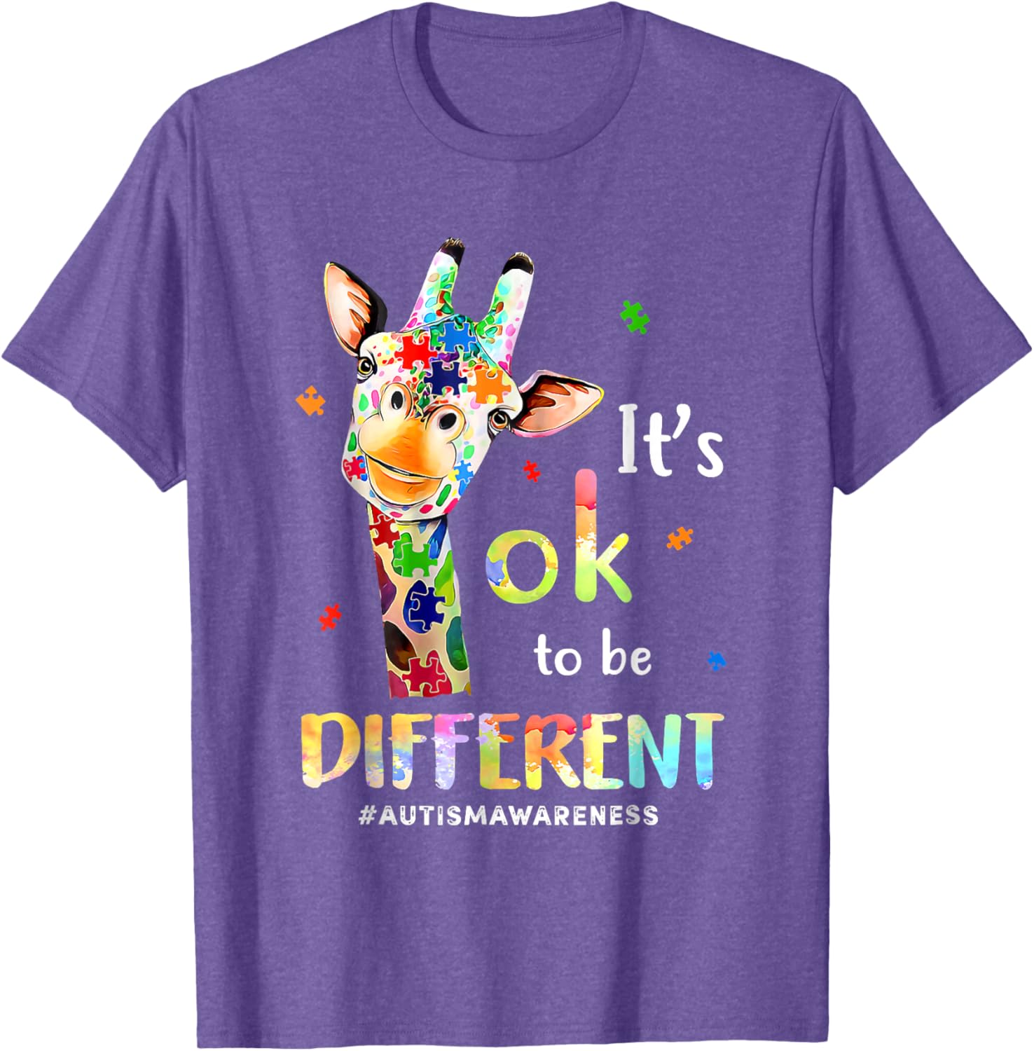 Autism Awareness Cute Giraffe Animal Its Ok To Be Different
