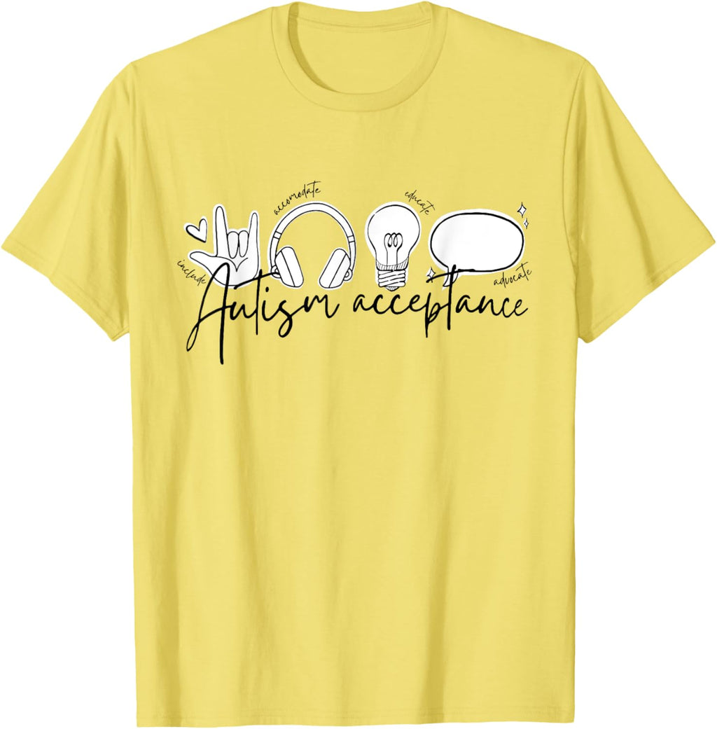 Autism Awareness Acceptance Shirt Support Mom Women Kid