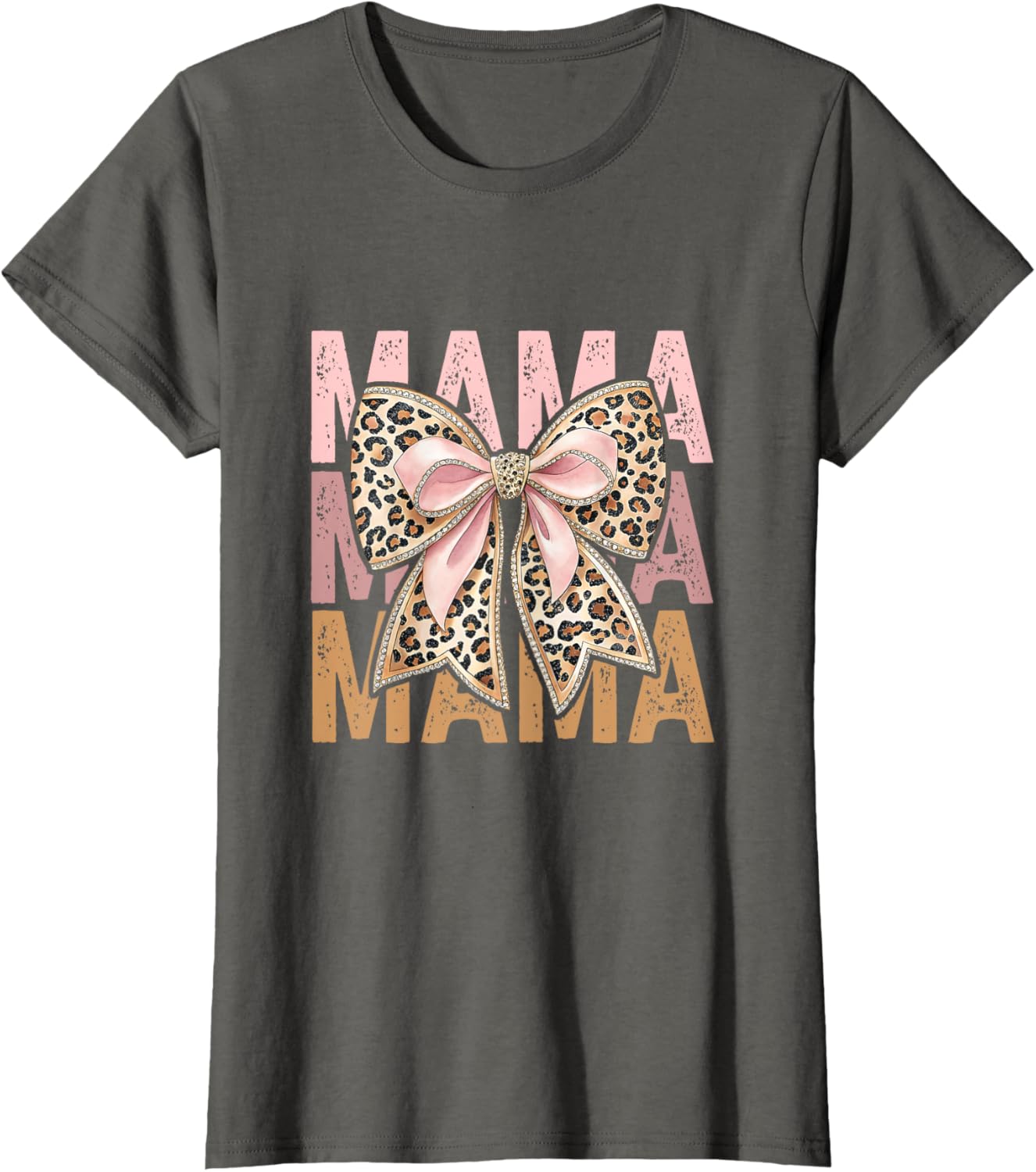 Retro Leopard Mama,Cute Mom Retro Coquette Bow Mother's Day