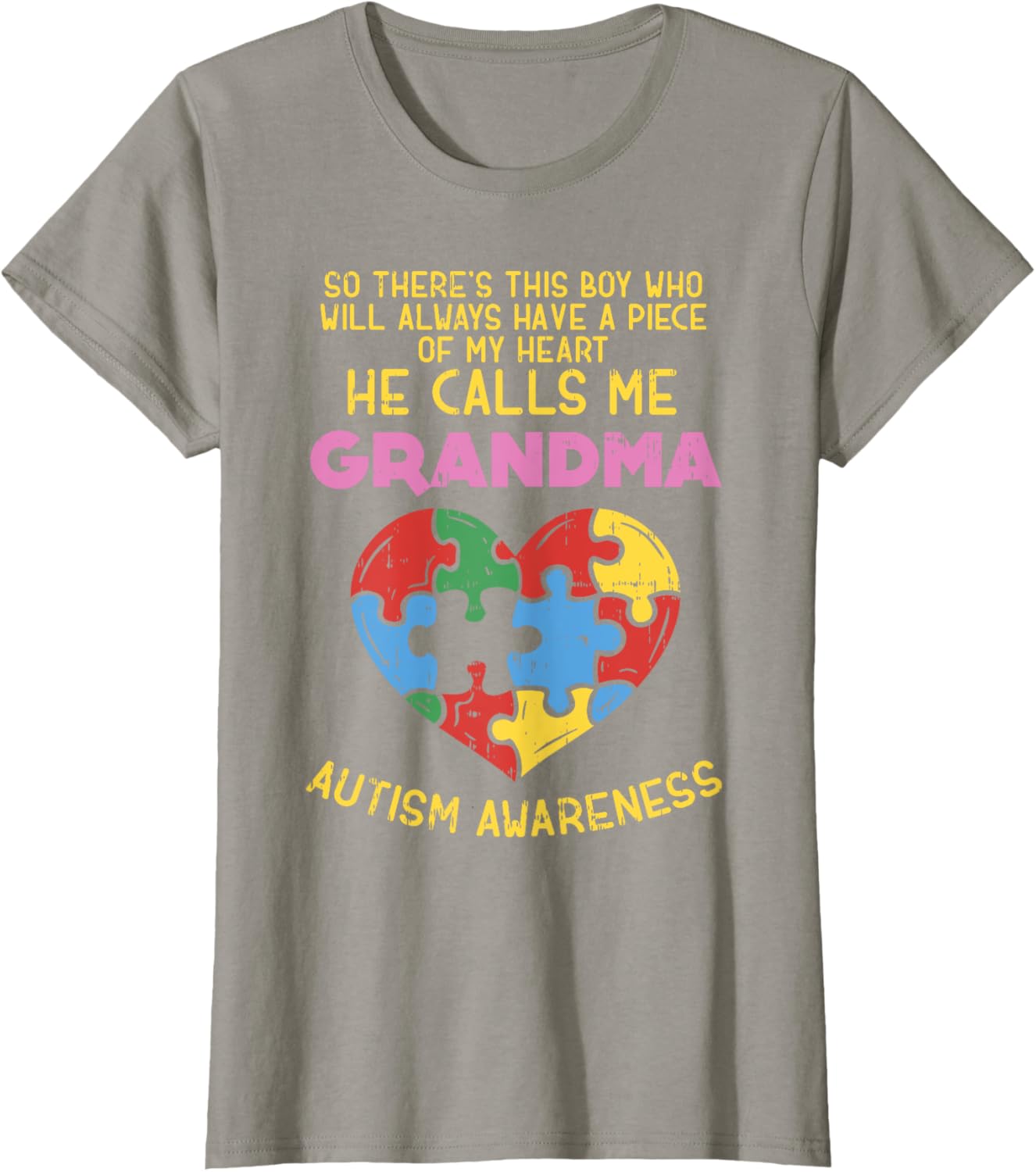 Grandma Autism Awareness Shirt Austistic Boy Piece My Heart