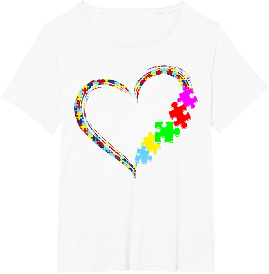 Autism Awareness Love Heart Puzzle Piece Gift Men Women