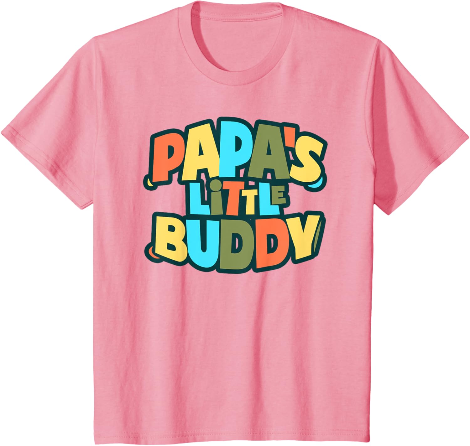 Kids Papa's Little Buddy Shirt Cute Toddlers Fathers Day Outfit