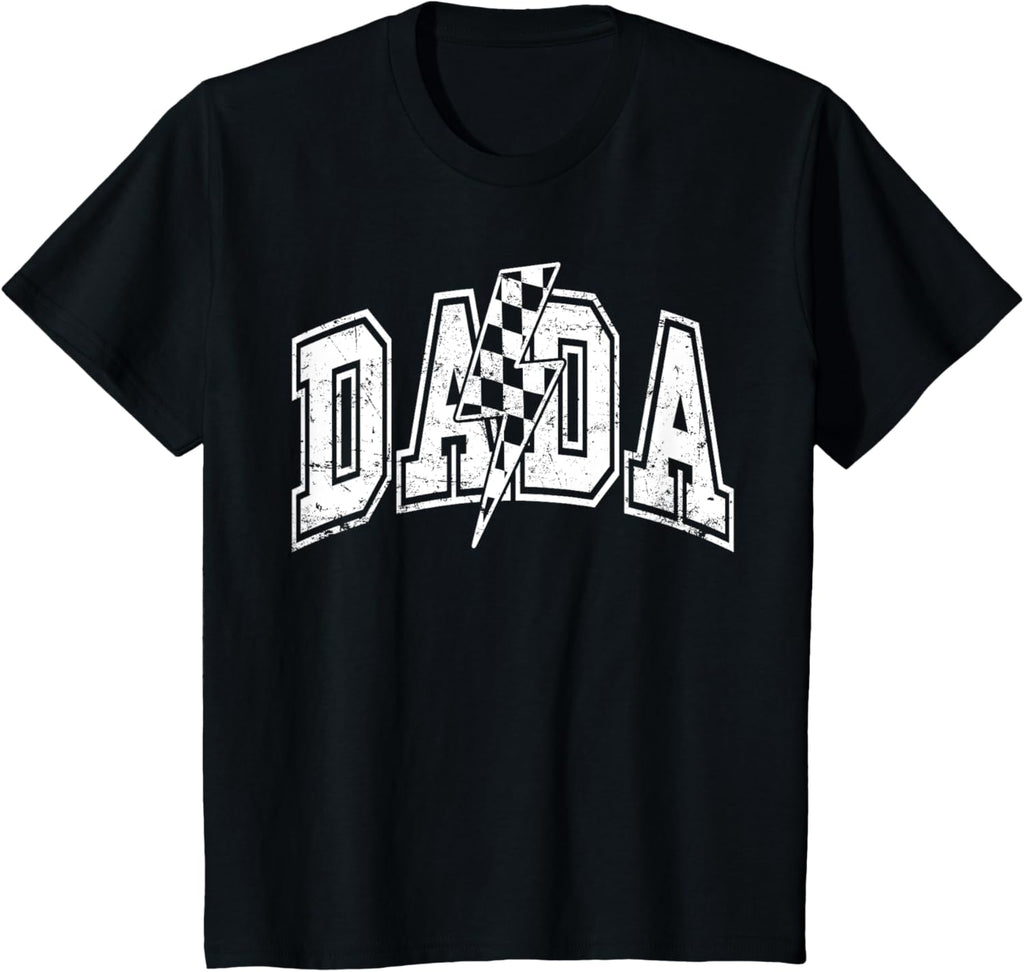Dada Lightning Bolt Checkered Varsity Dad Men Father's Day