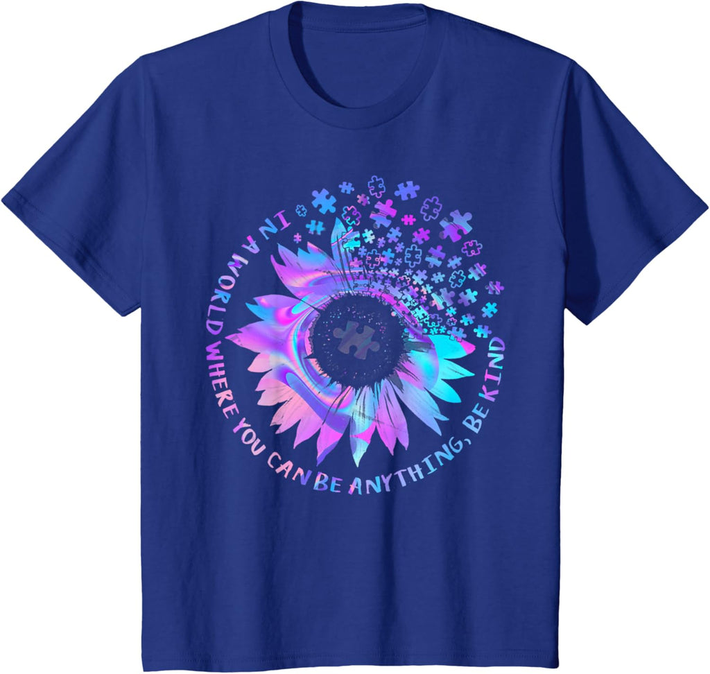 Be Kind Autism Awareness Kindness Sunflower Tie Dye Puzzle