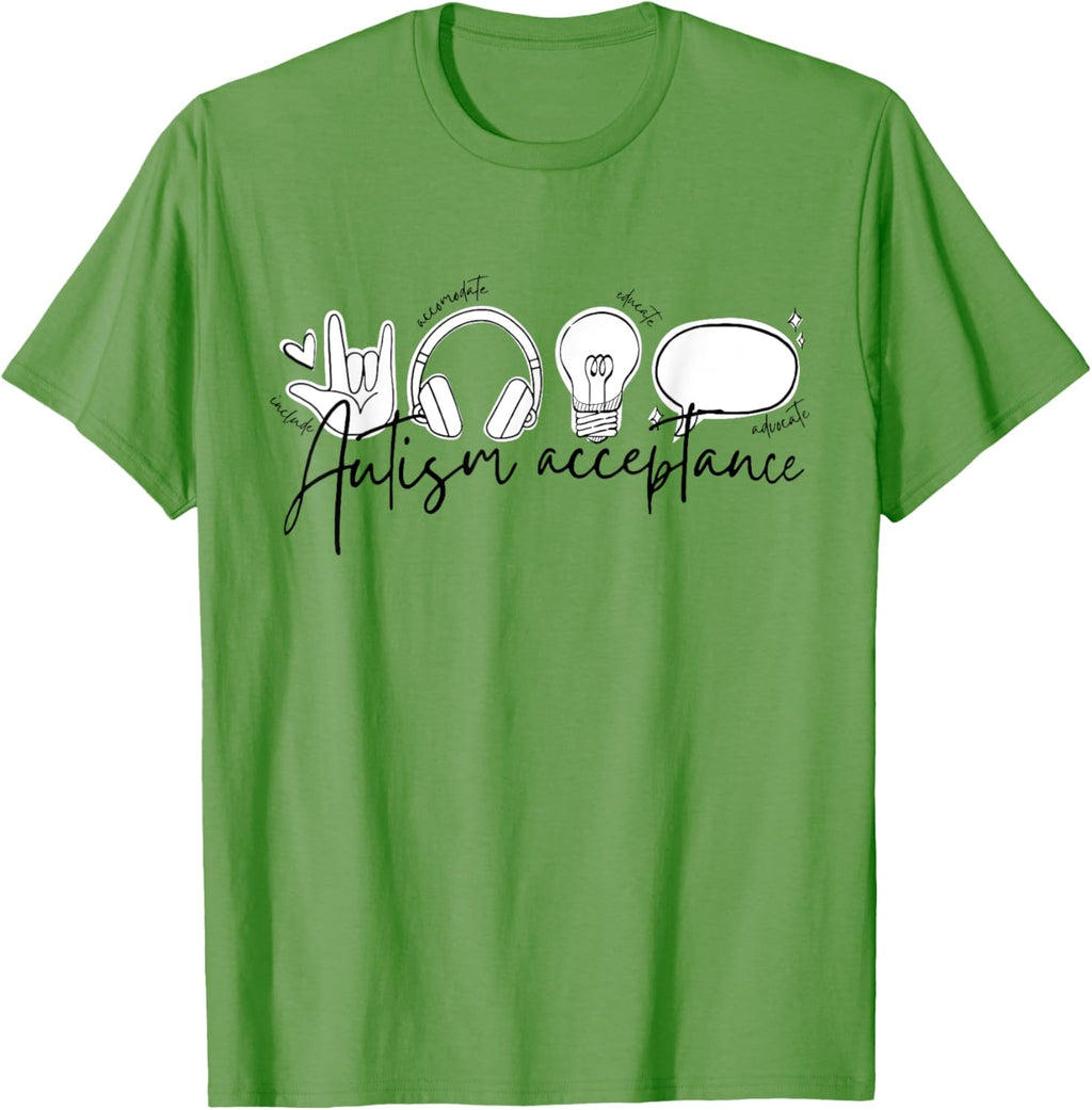 Autism Awareness Acceptance Shirt Support Mom Women Kid