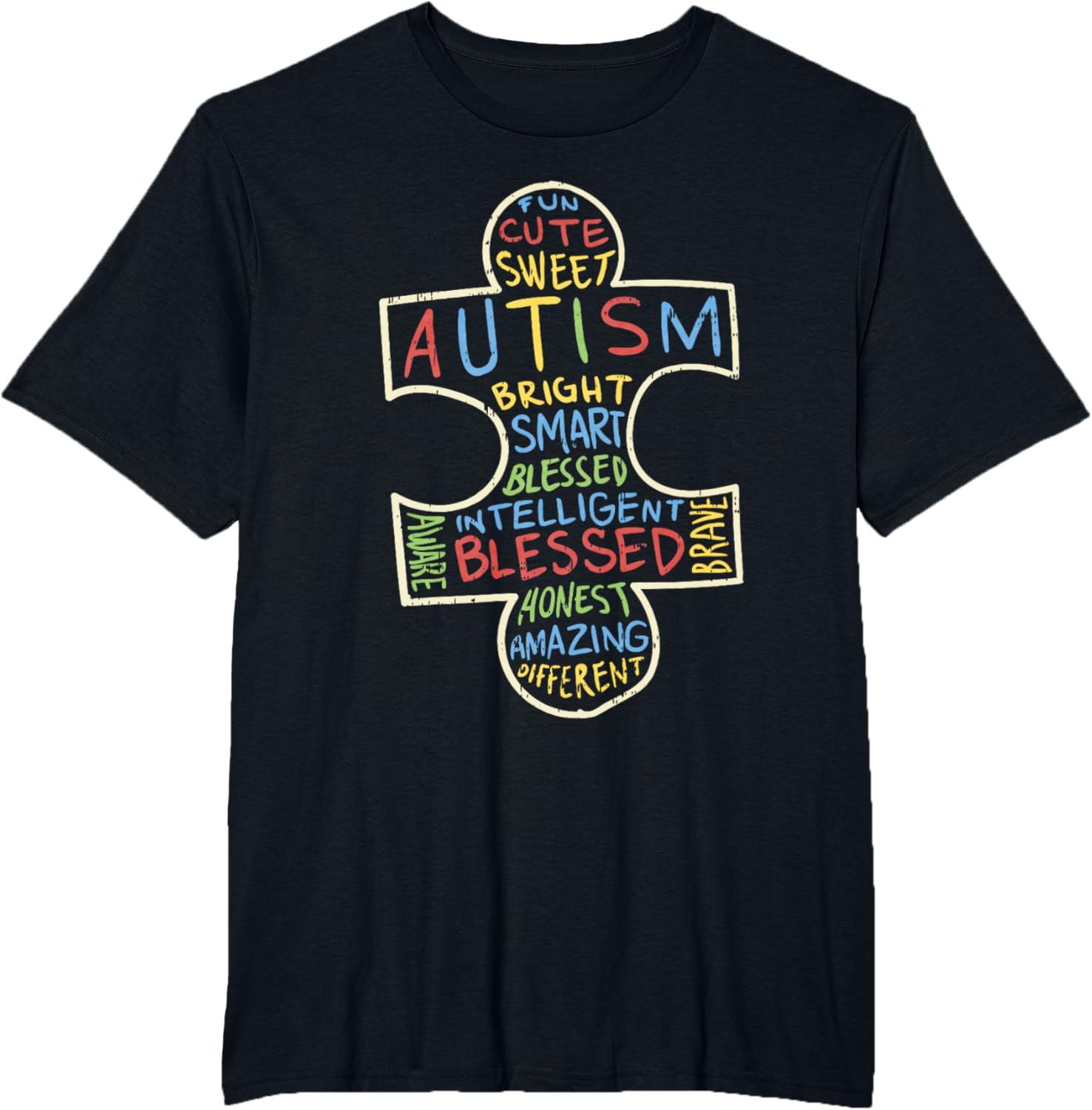 Autism Awareness Shirt Puzzle Piece Words Autistic Gift