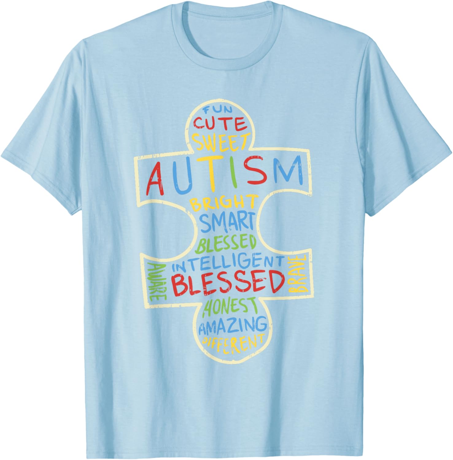 Autism Awareness Shirt Puzzle Piece Words Autistic Gift