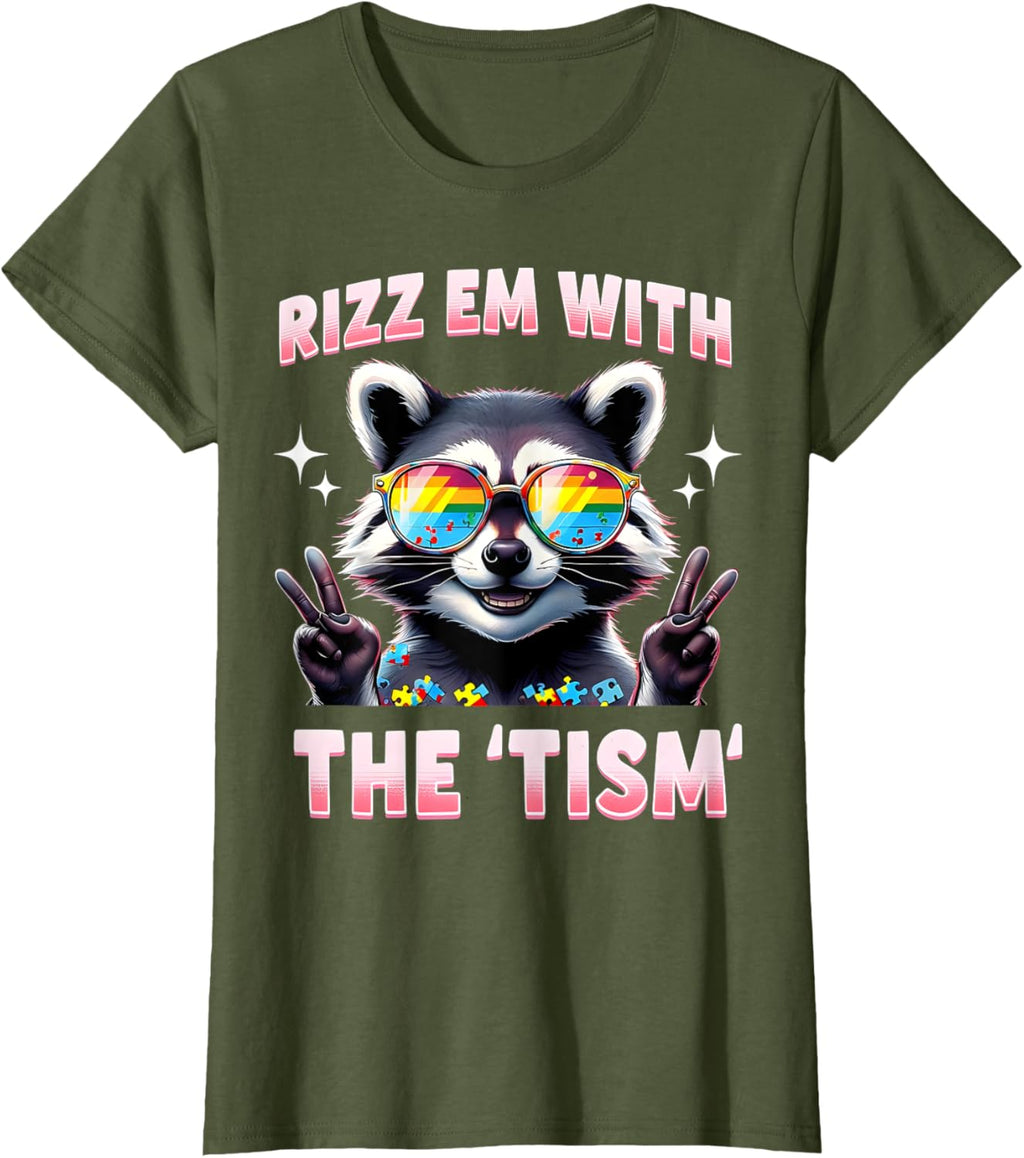Autism Funny Rizz Em With The Tism Meme Autistic Racoon