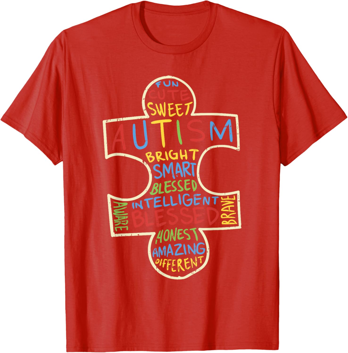 Autism Awareness Shirt Puzzle Piece Words Autistic Gift