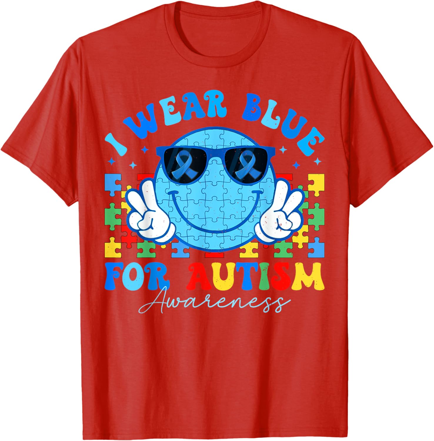 I Wear Blue For Autism Awareness Month Teacher Kids Boys