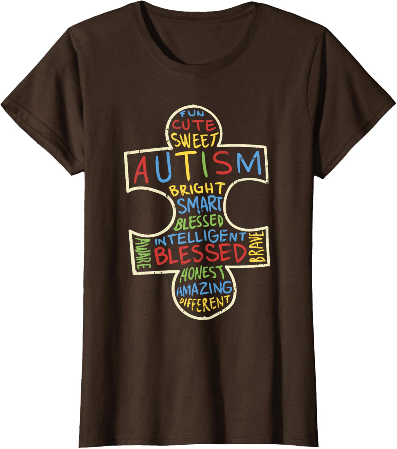Autism Awareness Shirt Puzzle Piece Words Autistic Gift