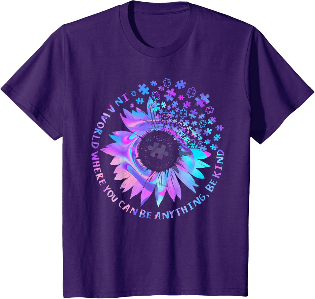 Be Kind Autism Awareness Kindness Sunflower Tie Dye Puzzle