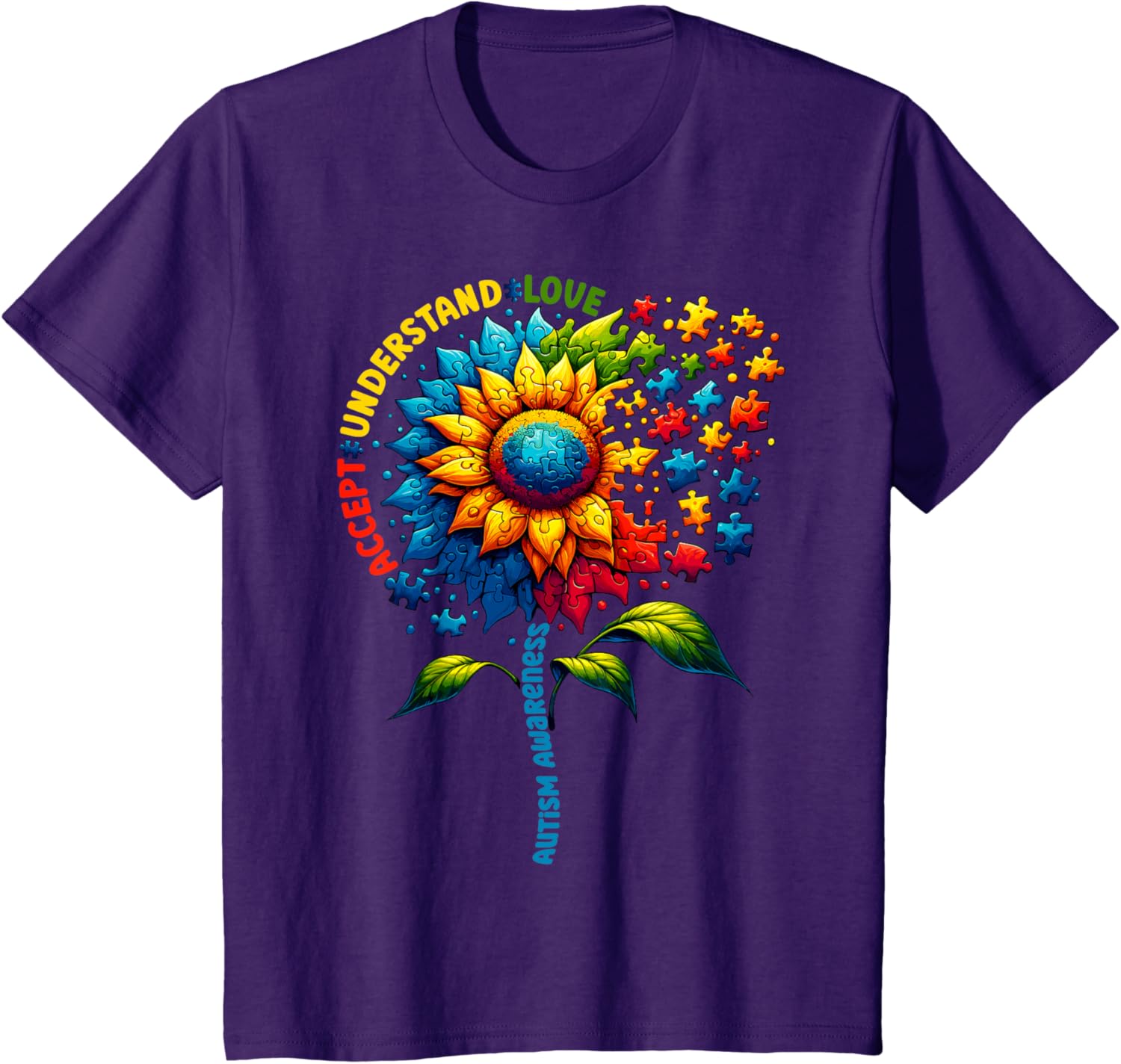 Autism Awareness Sunflower Men Women kids Autism Sunflower