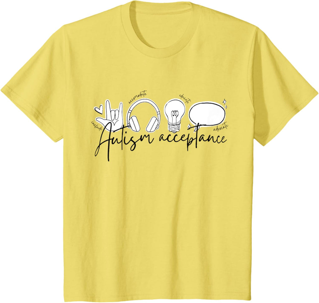 Autism Awareness Acceptance Shirt Support Mom Women Kid