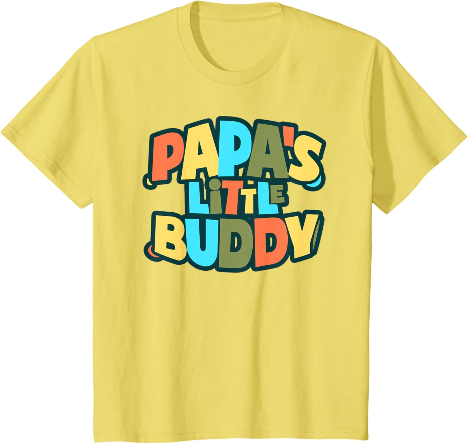 Kids Papa's Little Buddy Shirt Cute Toddlers Fathers Day Outfit