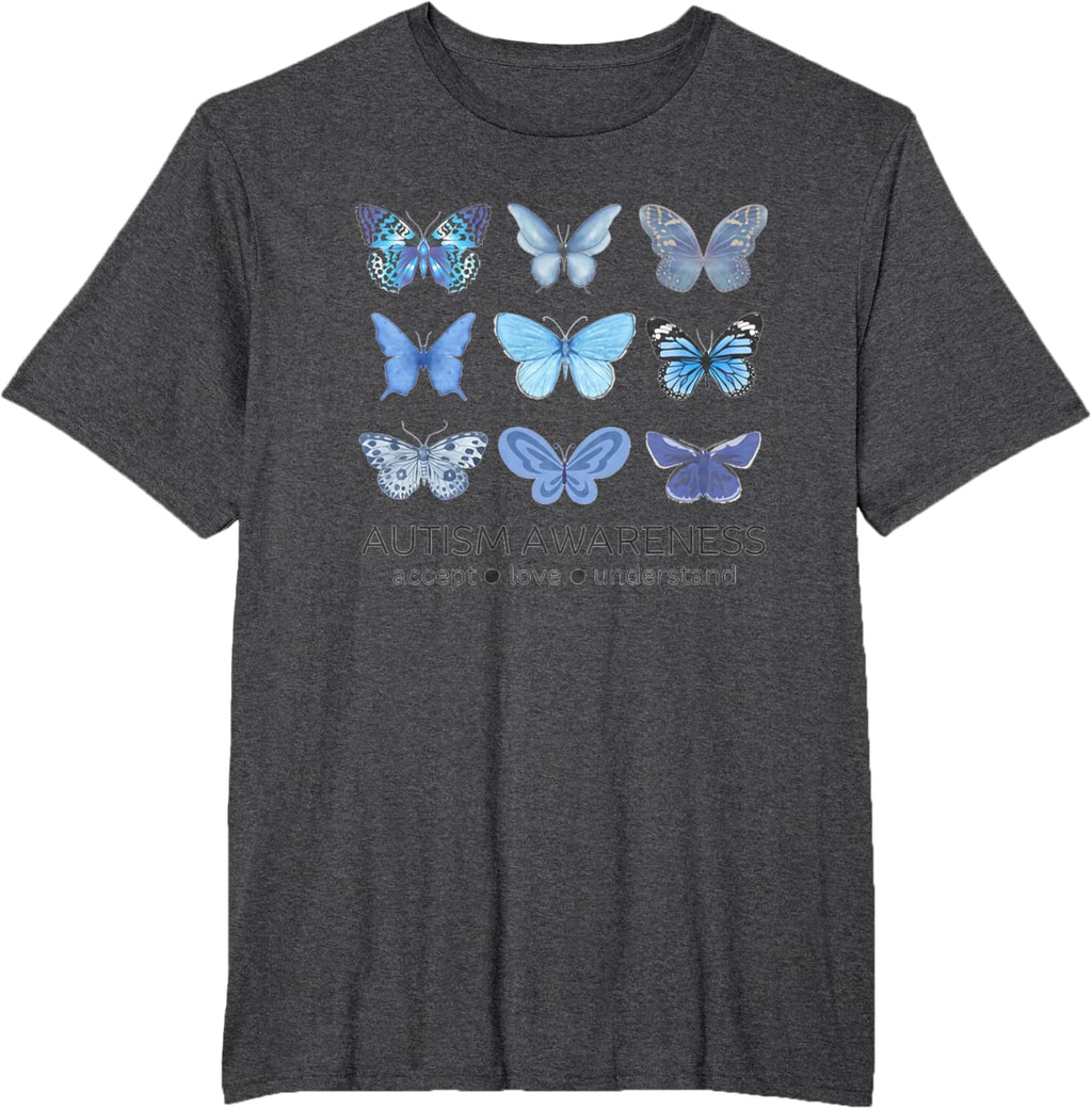 Women In April We Wear Blue Butterfly Autism Mental Health