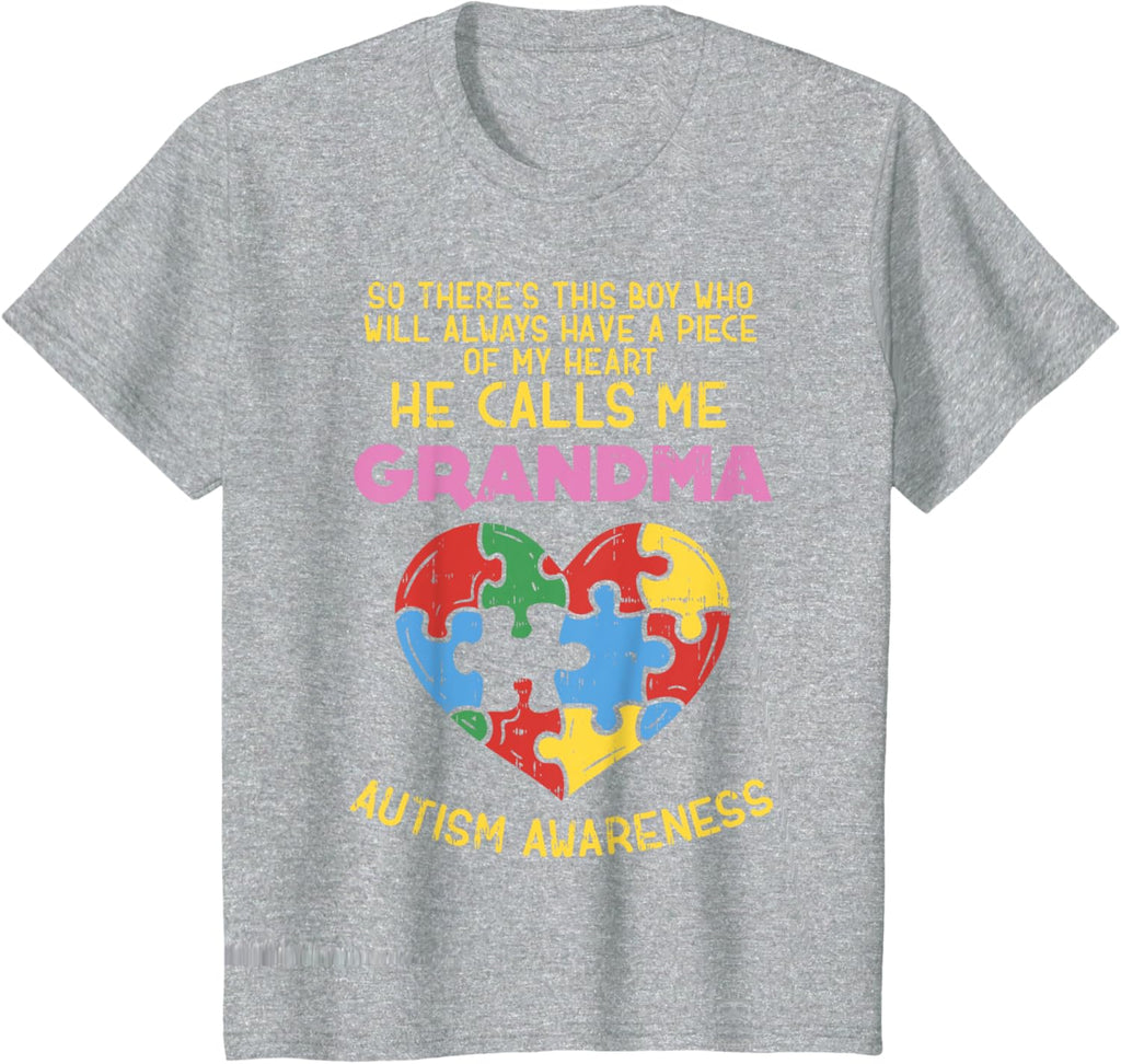 Grandma Autism Awareness Shirt Austistic Boy Piece My Heart