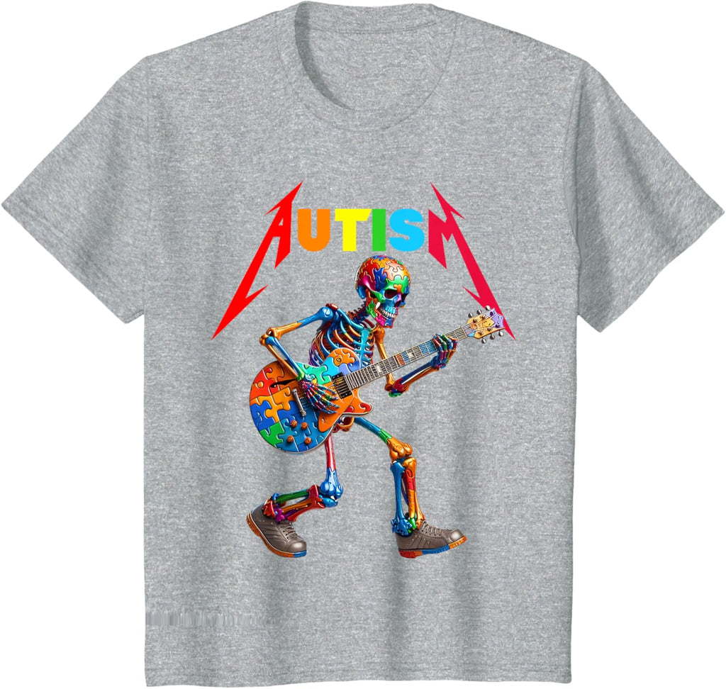 Autism Skeleton Guitar Rock Puzzle Music Autism Awareness